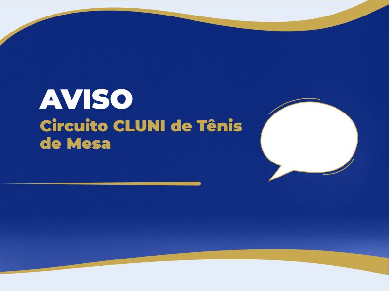 Aviso: Circuito CLUNI de Tênis de Mes...